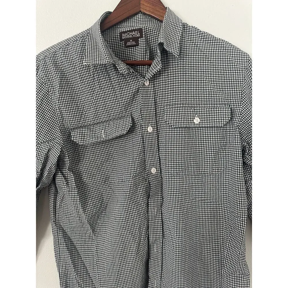 MICHAEL Michael Kors Men's Plaid Button Down Shirt sz Medium